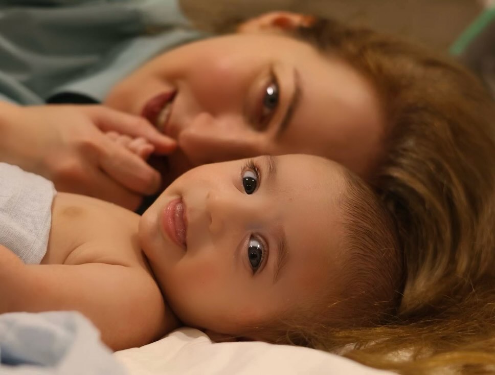 Mother and baby portrait